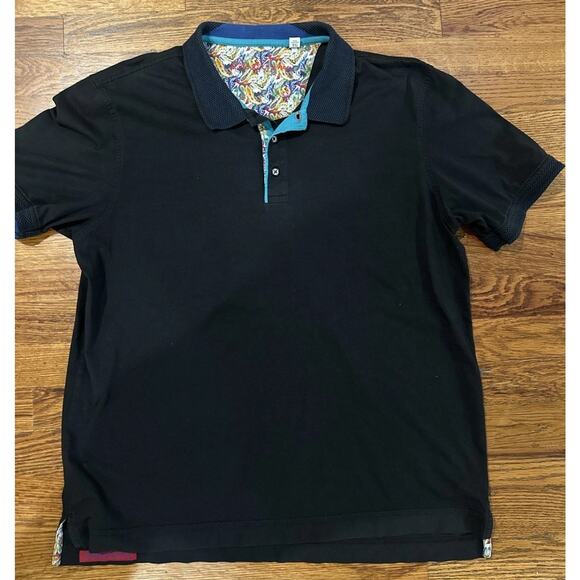 Robert Graham Polo Shirt Xl Classic Fit Black - Picture 2 of 13